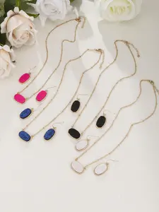 8Pcs Necklace with Earring Suits Elegant Style