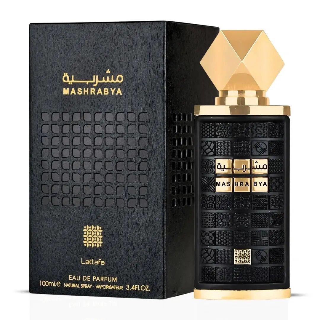 Mashrabya Eau de Parfum Spray 100ml (3.4 oz) by Lattafa | Dates, Cinnamon & Vanilla Melt Into A Golden, Sultry Trail