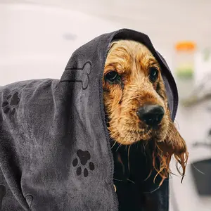 Quick-Drying Microfiber Dog Towel Absorbent Pet Bath Product Fiber Quick-drying Bath Towel wash accessory Car Wiping Cloth Pet Supplies