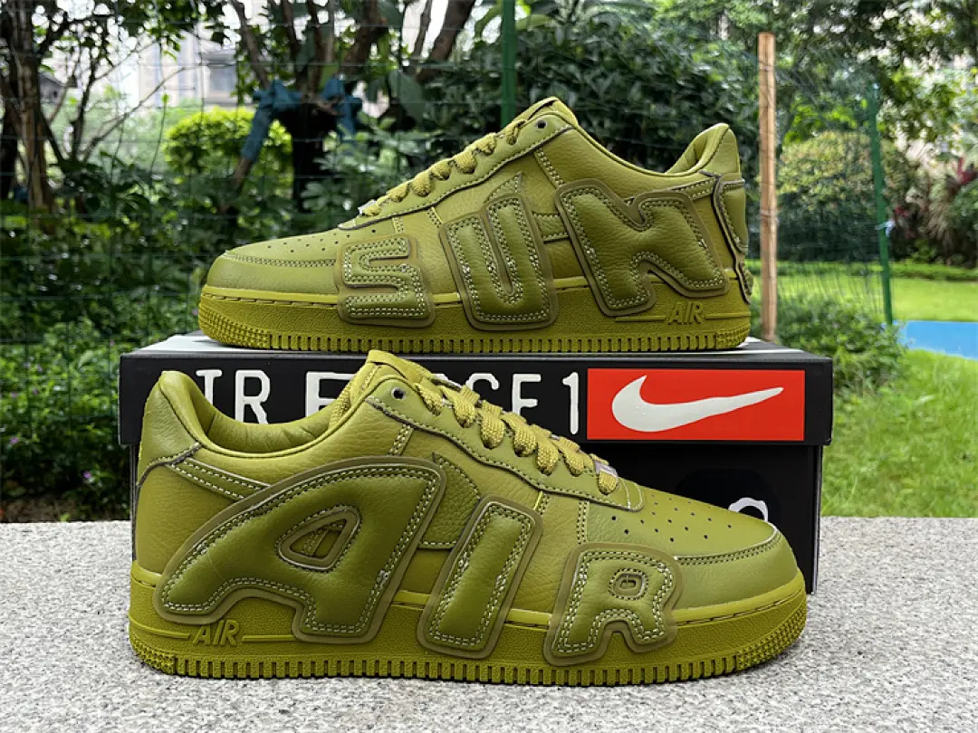 Lime Olive Green Leather Rhinestone Inlaid 3D Letter Low-top Wear-resistant Street Casual Skate Sneakers