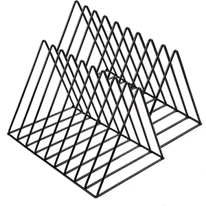 2-Pack Vinyl Holder for Vinyl Record Storage – Vinyl Record Holder for Albums Storage – Vertical Record Stand – Metal Magazine Holder – File Rack File Sorter Desktop File Organizer – Triangle File Dividers LP, Photograph Prop Stand