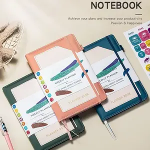 Weekly Planner Notebook with Stickers - Office Stationery Supplies, Daily Planner, Desk Calendar - Boost Goal Achievement, Enhance Productivity - Ideal for Personal Growth