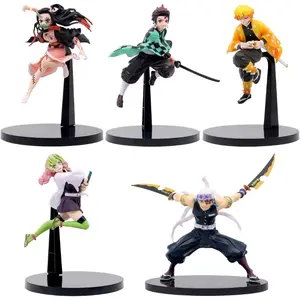 Anime Demon Slayer Kamado Tanjirou Zenitsu Figure Toys Kimetsu no Yaiba Nezuko Kamado Uzui Tengen PVC Figurine Model Dolls Gifts