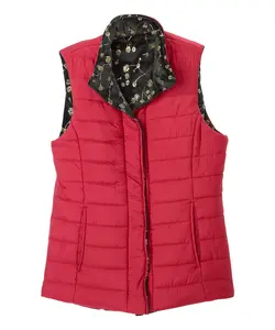 Women's Reversible Magnetic Snap Front Puffer Vest