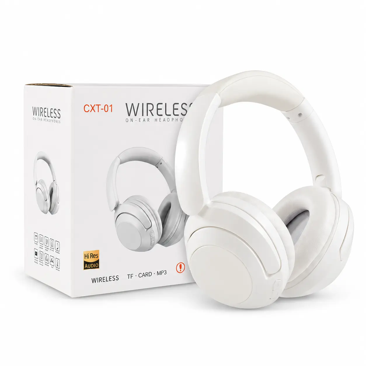 CTX01 Over-Ear Design Wireless Headphones with Bluetooth 5.4, Deep Bass Audio, 360 Surround Sound, Folding Easy-Carry Build, Memory Foam Ear Cushions, Wired Compatibility, for Travel, Music (Bluetooth Wireless Freedom on the Go)