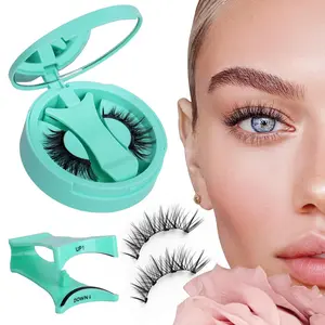 Magnetic Eyelash Set, Dense Volume C Curl Curly Lashes Chemical Fiber Lashes in Box, Easy One-Piece Application for Adults, Eyelash Extension, Cosmetic, Makeup
