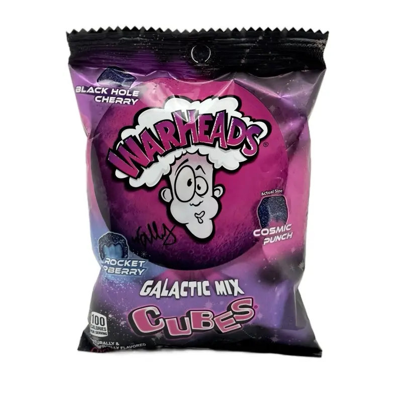 Warheads Galactic Mix Cubes Soft Chewy Sour Flavored Candies, 4.5 oz Bag - Tangy Sweet Snacks with Cosmic Fruity Flavor Blend Bites, Sour Flavored Candy