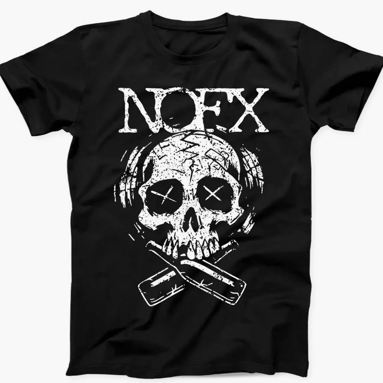 NOFX Skull Beer Band Never Trust A Hippie Music T Shirt   200 9