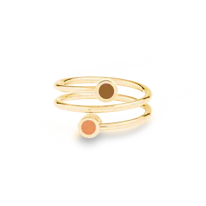 NEW WAVE NUTSHELL AND APRICOT CRUSH CHIP DOUBLE RING