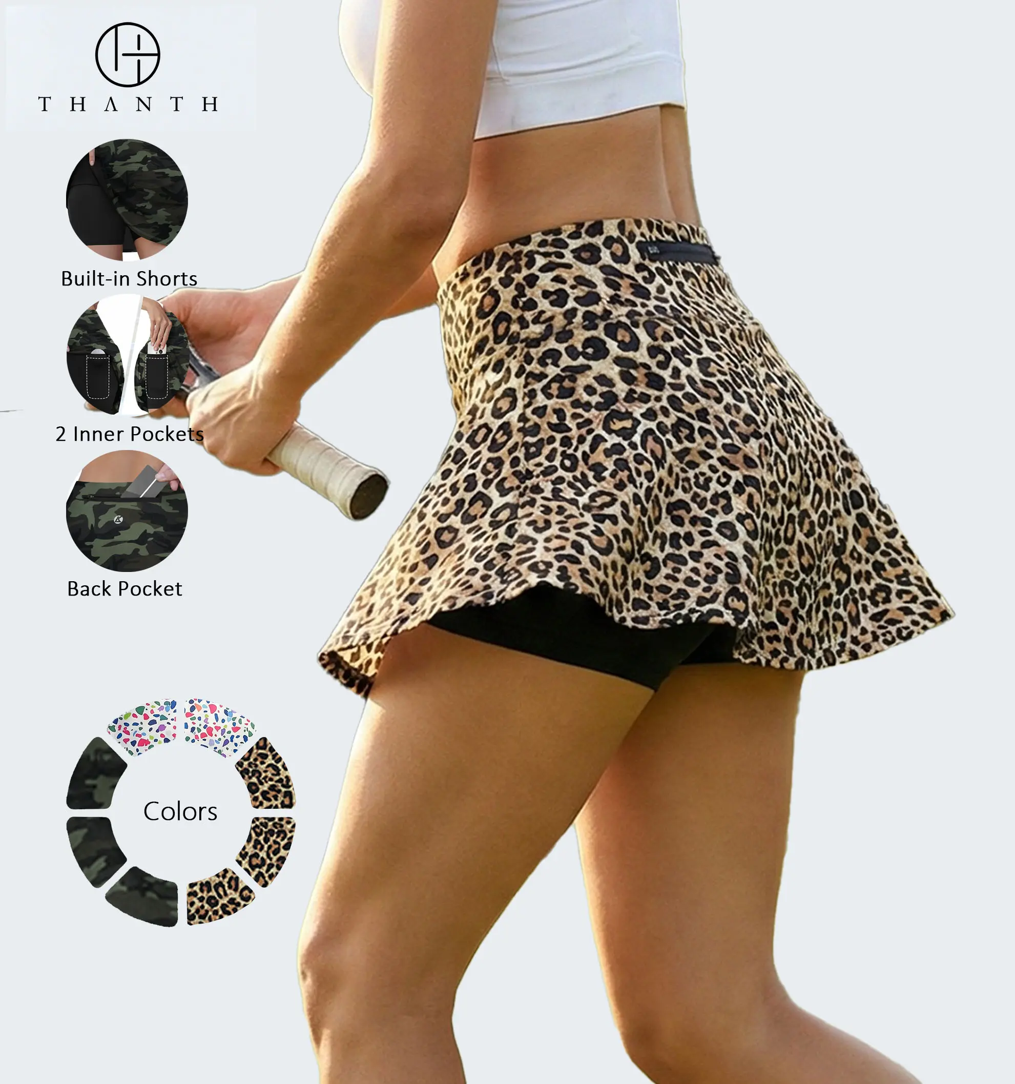 Women's High Waisted Athletic Skort - Tennis Skirt, Workout Skirt, Breathable Skort, Quick Dry Stretchy with Built-in Shorts, 3 Pockets for Golf, Casual Wear, Hiking, Tennis Skirts