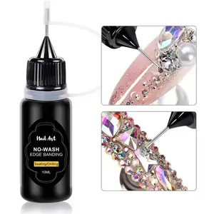 10g/0.35oz Nail Rhinestone Glue, 3D Gel Nail Art Design Strong Adhesive Nail Synthetic Gemstone Glue for Nail Charms Synthetic Gemstones Jewelry Decoration DIY Manicured at Home Cured Need Beauty Gifts for Women