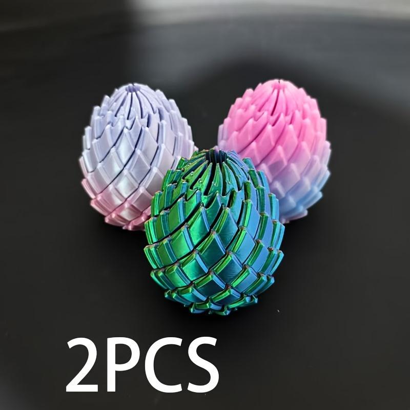 2pcs 3D Printed Twisting Dragon Egg Statues - Twisting Pose Suitable for Fairy Gardens, PLA Plastic Miniature Dragon Eggs for / Decor, Battery-Free Landscaping, Christmas Decoration for Dioramas & Terrariums
