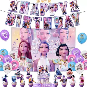 Witch Girl Group Birthday Party Decoration Set, 2D（not 3D）Party Decorations Flag, Background, Banner Balloon Hanging Card Set,  Cake Topper Decoration, Beautiful Birthday Gifts For Girls, Party Supplies,(Not 3D)