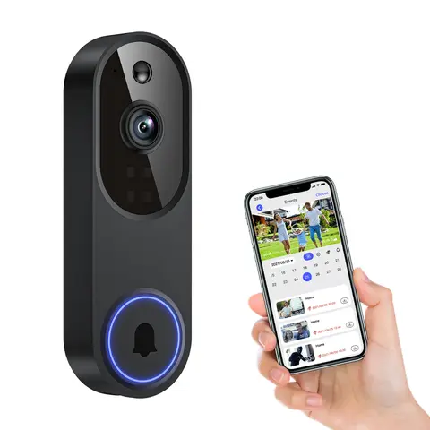 Wireless Video Doorbell Camera, 1080P, AI Human Detection, Smart Motion Sensing Technology, Motion Sensor, Night Vision, Instant Alerts, 2-Way Audio, 2.4G WiFi Only, Simple Installation, Rechargeable Battery, Optional Subscription, Cloud Storage