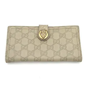 Pre-owned GUCCI Leather Wallet Hysteria Continental Guccissima Long #3563