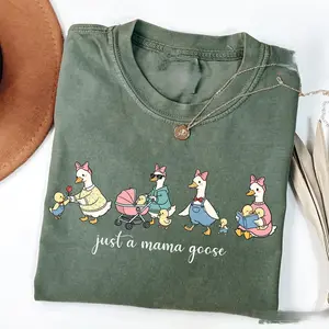 Just a Mama Goose Mother's Day Tshirt, Mama Goose Tee, Family Leader Humor Shirt, Coquette Mom Gift Idea, Mom Shirt