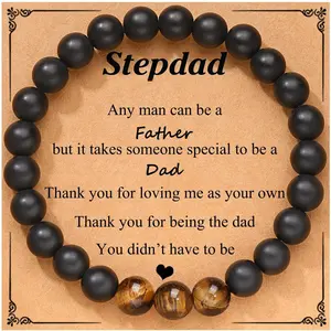 Gifts for Dad, Step dad, Grandpa, Uncle, Stepdad, Brother, Son, Grandson, Nephew, Stepson, Man Bracelet, Fathers Day Birthday Gifts for Men Teens