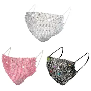 OIDEA 3-Pack Rhinestone Embellished Glam Face Masks - Sparkling Adult Party Fashion Masks, Festive Party Supplies Accessory, Mask Adult Masks