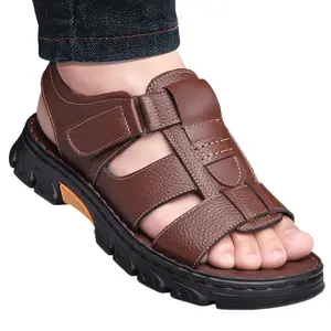 Men's Trendy Sandals With Adjustable Hook & Loop Fastener, Casual Outdoor Walking Shoes With Assorted Colors