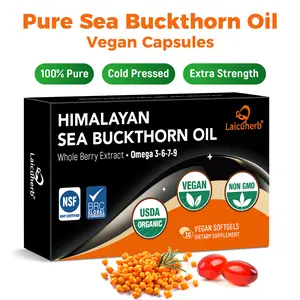 Sea Buckthorn Oil Capsules for Skin Immune & Hair, 1000mg Per Serving Organic Supplement with Omega 7-3-6-9, 30 Softgels for Adult Whole Berry Sea Buckthorn for Dryness