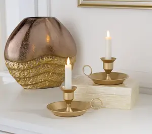 Home Reflections Set of 2 Metal Vintage Taper Holders Home Reflections Set of 2 Metal Vintage Taper Holders