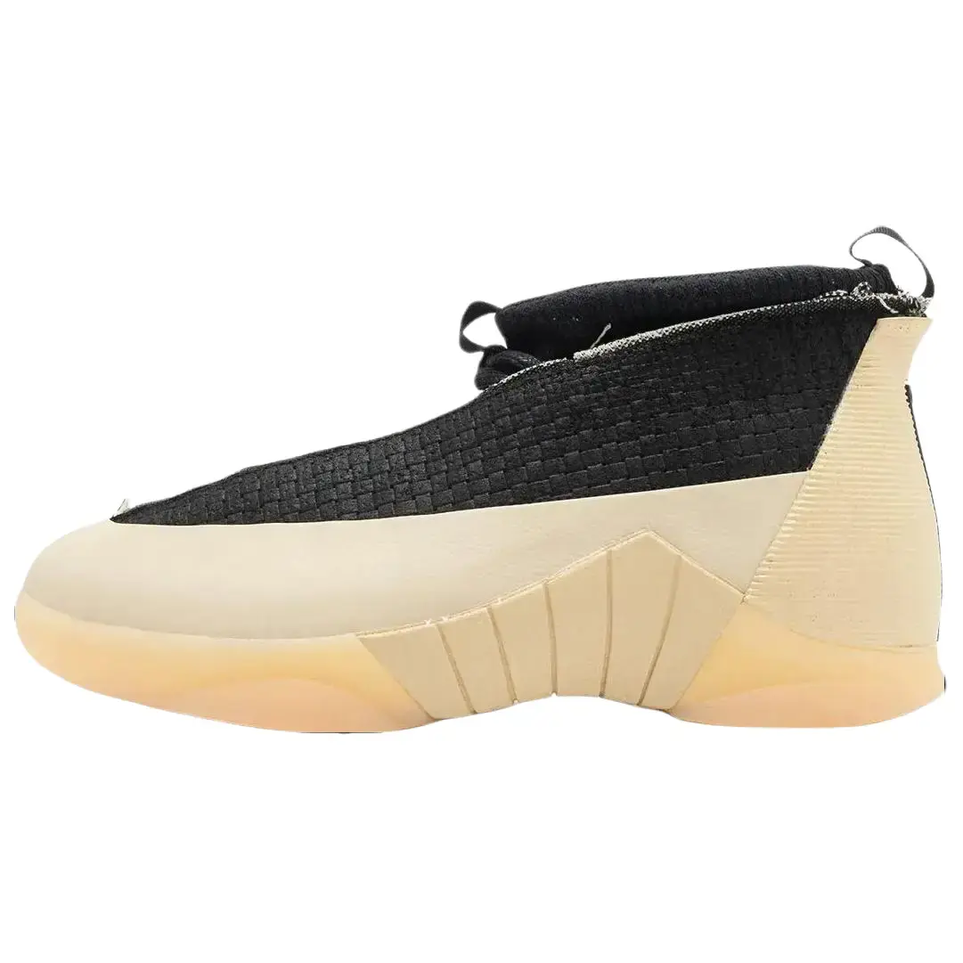NIKE Air Jordan 15 23RE 'Black Muslin' Men's Sneaker with Woven Textures and Cushioned Sole, Retro Street Style for Casual Wear, Shoe, Sports Shoes, Heritage Look, Rubber