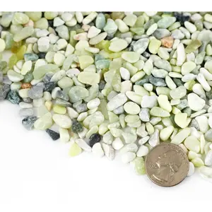 5LB Jade Color 1/8-3/8inch Aquarium Gravel Fish Tank Gravel Pea Gravel for Plants Small Rocks for Indoor Plants Decorative Rocks Colorful Rocks for Vases Rocks for Crafts