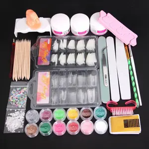 Nail Art Kit for Beginners, 12 Color Glitters & Decoration & Fake Nail Tip & Brush & Practice Fake Finger, Extension Tools Supplies, DIY Home Manicure Set, Fake Nails Kit