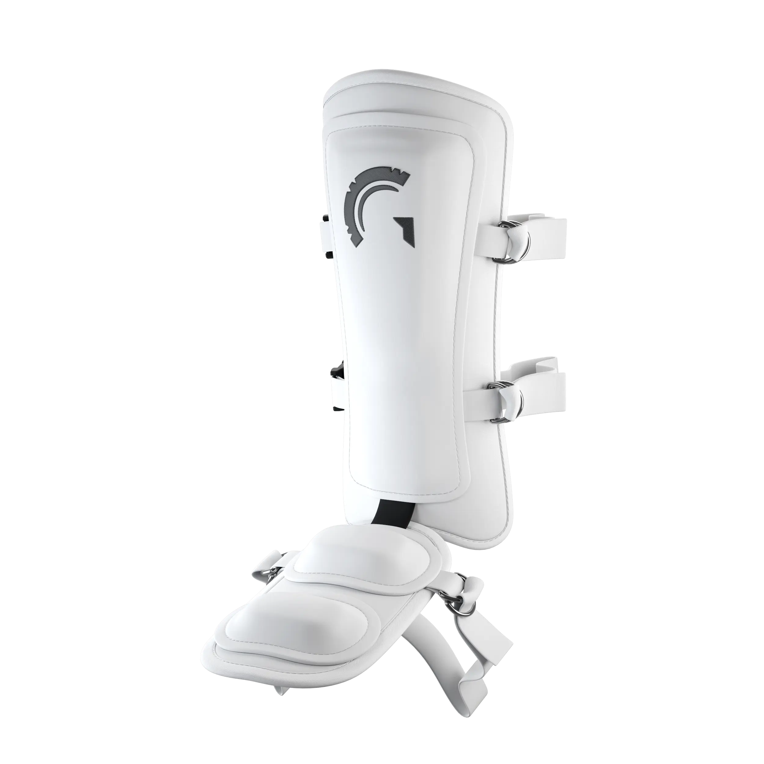 Guardian Legion Hard Shell Pro Baseball Leg Guard (White Black)