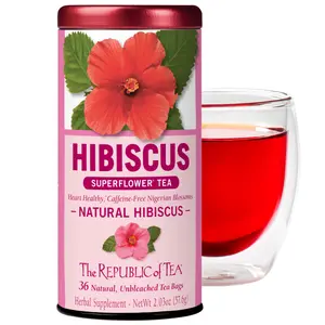 The Republic of Tea - Natural Hibiscus Superflower Herbal Tea, 36 Tea Bags