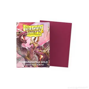 Dragon Shield Standard Trading Card Sleeves (100ct) - Polypropylene, Matte Dual-Color Pomegranate & Gold, Tournament-Ready Protectors, Trading Card Sleeve