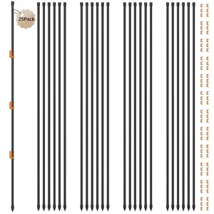 25Pcs 46Inch Fence Posts Kit with 75 Insulators,Temporary Fencing for Containment of,Cow,Sheep & Small,Easy Backyard and Fence Stakes