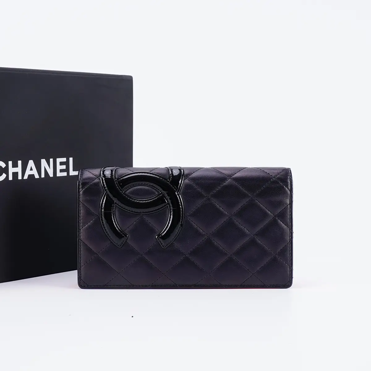 Pre-owned CHANEL calfskin Clutches & Wristlets Cambon Line Long Bifold Wallet BGP211390