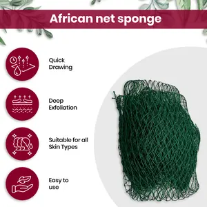 Veloura African Exfoliating Net Sponge Handcrafted in Nigeria Eco Friendly Quick Drawing Deep Exfoliation for All Skin Types Body Care Tool