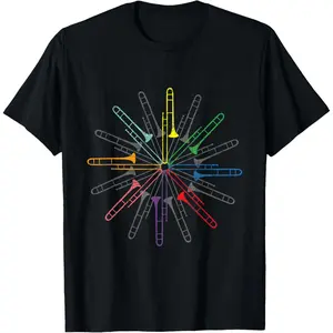 Colorful Trombones - Trombone Player Music Jazz Music T-Shirt Graphic tees