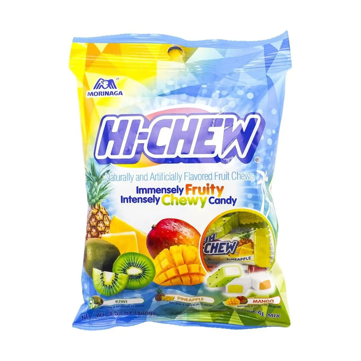 HI-CHEW Tropical Fruit Chewy Candy Assortment - 100g Bag, Authentic Japanese Fruit Juice Flavors HI-CHEW Tropical Fruit Chewy Candy Assortment - 100g Bag, Authentic Japanese Fruit Juice Flavors