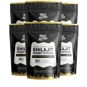 B3G3 True Nutra Pure Himalayan Shilajit Honey Sticks with Raw Organic Honey Fulvic Acid, 10 Sticks, 85+ Essential Minerals, Fast Absorbing Long Lasting, Lab-Tested for Purity