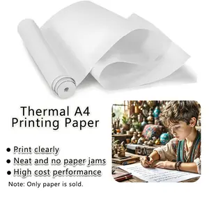 A4 Thermal Printer Paper Rolls for Portable Printers, 116gsm Recyclable Photo Printing Refills, Smooth End, No Ink Needed