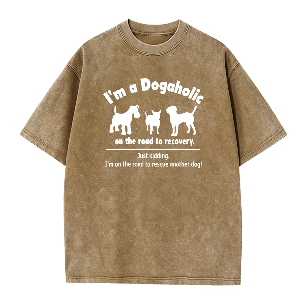 Mens Funny Dog Lover T-Shirt - Im a Dogaholic Rescue Slogan & Dog Breeds Design( Poodle, German Shepherd, Labrador) - 100% Cotton Casual Tee for Dog Owners, Sizes, Black Shirt for Casual Attire & Outdoor Activities, Mens Tshirt, T Shirt, T Shirt Men