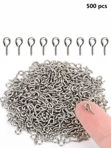 500pcs 4x8mm Small Threaded Eyelets for Jewelry Making, Mini Eyecup Screw Hook for DIY Art Accessories, Metal Ring Pins Hand Chain Connectors