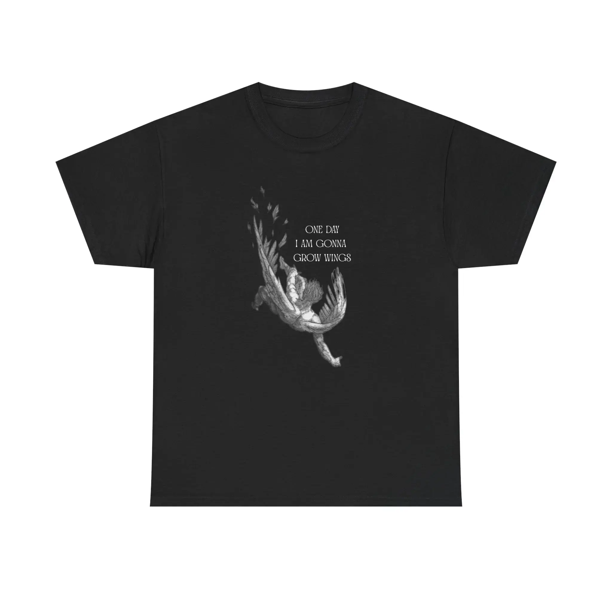 Men's Casual Round Neck Short Sleeve Greek Mythology The Fall of Icarus Graphic T-Shirt - Soft Cotton Breathable Literary Gift for Classics Enthusiasts, Streetwear Style T-Shirt for Boyfriend, No