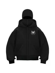 Fashionable Dual Cap Zipper Jacket, Spring & Fall Windproof High Street Outdoor Casual Hoodie, Long Sleeve Streetwear Comfort Unisex Coat