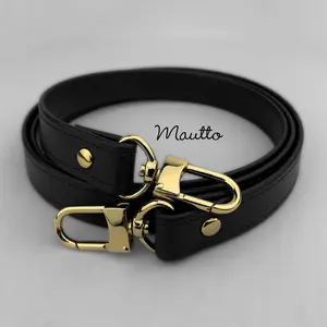 Black Leather Strap for LV Speedy, Noe, Metis, Trevi, etc - 3/4 inch (19mm) Wide