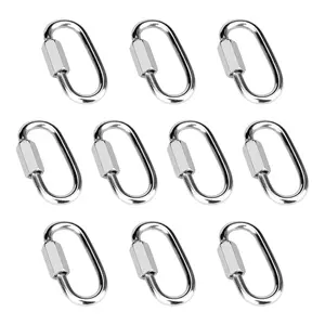 10 count 1.5 Inch 304 Stainless Steel Screw Chain Quick Links, 175 Lbs Capacity Carabiner, Locking Quick Chain Repair Links, Pets  for Outdoor Traveling Equipment