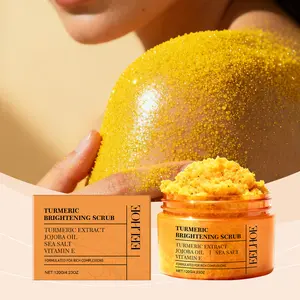 EELHOE Turmeric Infused Gentle Body Scrub Hydrating Refreshing Formula Mild Surface Cleansing Wash Creates Silky Smooth Skin Appearance Daily Full Body At-Home Skin Care