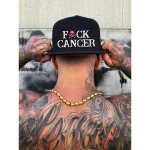 FUCK CANCER BLACK FLAT BILL HAT