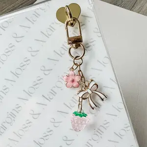 Berry Patch Mini E-reader Charm - Clip-On Dangling Accessory Chain for Kindle, Tablet, Planner