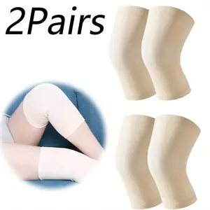 2 Pairs Four Sided Elastic Warm Knee Pads Bamboo Knee Sleeves Slip-on Recovery Knee Brace for Knee Support, Circulation Improvement Beauty & Personal Care