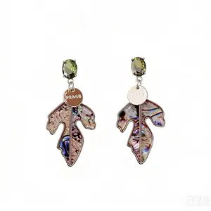 GIGI ARIA EARRINGS 14K Gold Plated Abalone Shell Dangle Earrings for Women Jewelry