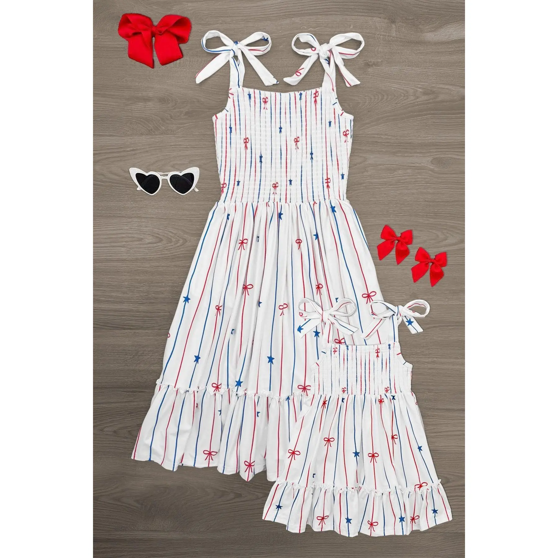 Mom & Me - Stars & Bows Stripe Dress